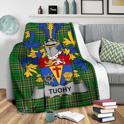 Scottish Tuohy or O'Toohey Coat of Arms Family Crest Ireland Blanket Irish National Tartan Irish County Blanket