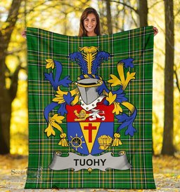 Scottish Tuohy or O'Toohey Coat of Arms Family Crest Ireland Blanket Irish National Tartan Irish County Blanket