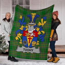 Scottish Tuohy or O'Toohey Coat of Arms Family Crest Ireland Blanket Irish National Tartan Irish County Blanket