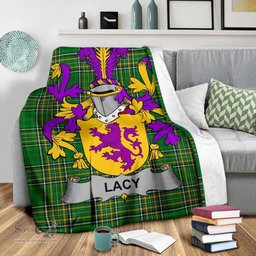 Scottish Lacy or De Lacy Coat of Arms Family Crest Ireland Blanket Irish National Tartan Irish County Blanket