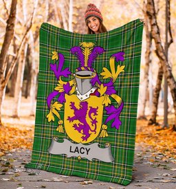Scottish Lacy or De Lacy Coat of Arms Family Crest Ireland Blanket Irish National Tartan Irish County Blanket