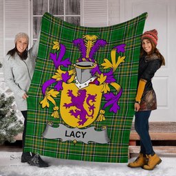 Scottish Lacy or De Lacy Coat of Arms Family Crest Ireland Blanket Irish National Tartan Irish County Blanket