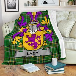 Scottish Lacy or De Lacy Coat of Arms Family Crest Ireland Blanket Irish National Tartan Irish County Blanket