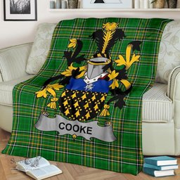 Scottish Cooke Coat of Arms Family Crest Ireland Blanket Irish National Tartan Irish County Blanket