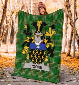 Scottish Cooke Coat of Arms Family Crest Ireland Blanket Irish National Tartan Irish County Blanket