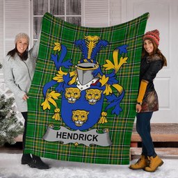 Scottish Hendrick or O'Henrick Coat of Arms Family Crest Ireland Blanket Irish National Tartan Irish County Blanket