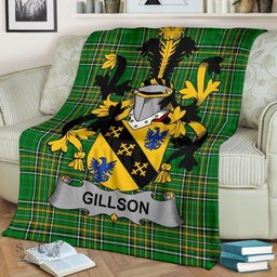 Scottish Gillson Coat of Arms Family Crest Ireland Blanket Irish National Tartan Irish County Blanket