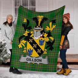 Scottish Gillson Coat of Arms Family Crest Ireland Blanket Irish National Tartan Irish County Blanket