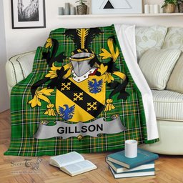 Scottish Gillson Coat of Arms Family Crest Ireland Blanket Irish National Tartan Irish County Blanket