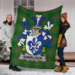 Scottish Sherlock Coat of Arms Family Crest Ireland Blanket Irish National Tartan Irish County Blanket