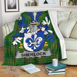 Scottish Sherlock Coat of Arms Family Crest Ireland Blanket Irish National Tartan Irish County Blanket