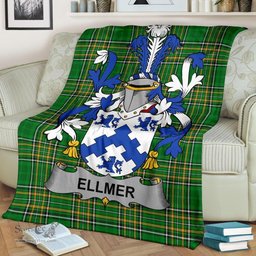 Scottish Ellmer Coat of Arms Family Crest Ireland Blanket Irish National Tartan Irish County Blanket