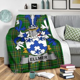 Scottish Ellmer Coat of Arms Family Crest Ireland Blanket Irish National Tartan Irish County Blanket