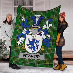 Scottish Fitz-Rery Coat of Arms Family Crest Ireland Blanket Irish National Tartan Irish County Blanket