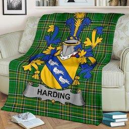 Scottish Harding Coat of Arms Family Crest Ireland Blanket Irish National Tartan Irish County Blanket