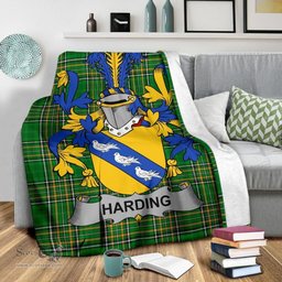Scottish Harding Coat of Arms Family Crest Ireland Blanket Irish National Tartan Irish County Blanket