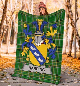 Scottish Harding Coat of Arms Family Crest Ireland Blanket Irish National Tartan Irish County Blanket