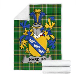 Scottish Harding Coat of Arms Family Crest Ireland Blanket Irish National Tartan Irish County Blanket