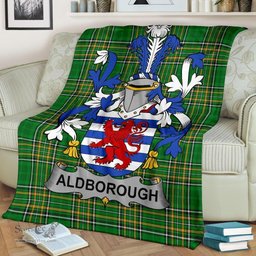 Scottish Aldborough Coat of Arms Family Crest Ireland Blanket Irish National Tartan Irish County Blanket