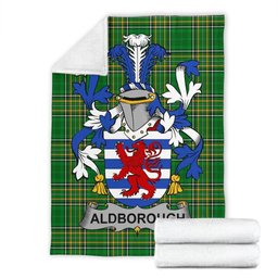 Scottish Aldborough Coat of Arms Family Crest Ireland Blanket Irish National Tartan Irish County Blanket