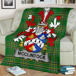 Scottish McClintock Coat of Arms Family Crest Ireland Blanket Irish National Tartan Irish County Blanket