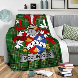 Scottish McClintock Coat of Arms Family Crest Ireland Blanket Irish National Tartan Irish County Blanket