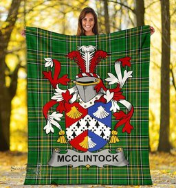Scottish McClintock Coat of Arms Family Crest Ireland Blanket Irish National Tartan Irish County Blanket