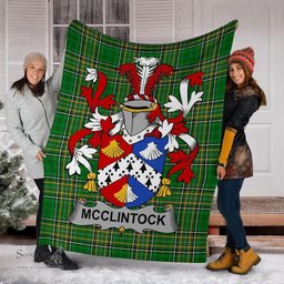 Scottish McClintock Coat of Arms Family Crest Ireland Blanket Irish National Tartan Irish County Blanket