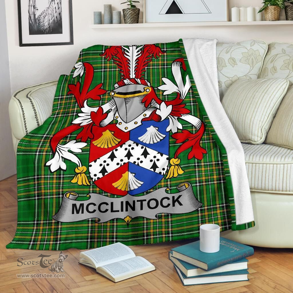 Scottish McClintock Coat of Arms Family Crest Ireland Blanket Irish National Tartan Irish County Blanket