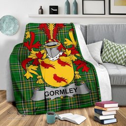 Scottish Gormley or O'Gormley Coat of Arms Family Crest Ireland Blanket Irish National Tartan Irish County Blanket