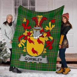 Scottish Gormley or O'Gormley Coat of Arms Family Crest Ireland Blanket Irish National Tartan Irish County Blanket
