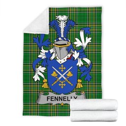 Scottish Fennelly or O'Fennelly Coat of Arms Family Crest Ireland Blanket Irish National Tartan Irish County Blanket