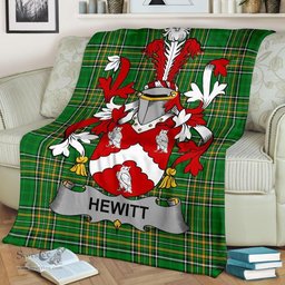 Scottish Hewitt Coat of Arms Family Crest Ireland Blanket Irish National Tartan Irish County Blanket