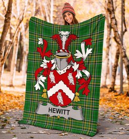 Scottish Hewitt Coat of Arms Family Crest Ireland Blanket Irish National Tartan Irish County Blanket