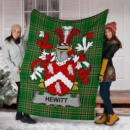 Scottish Hewitt Coat of Arms Family Crest Ireland Blanket Irish National Tartan Irish County Blanket