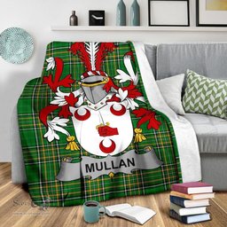 Scottish Mullan Coat of Arms Family Crest Ireland Blanket Irish National Tartan Irish County Blanket