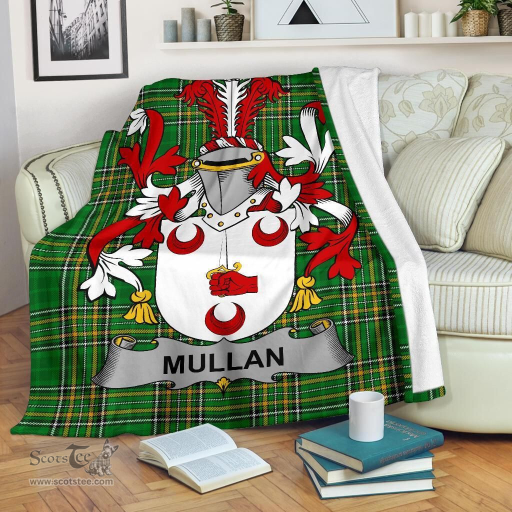 Scottish Mullan Coat of Arms Family Crest Ireland Blanket Irish National Tartan Irish County Blanket