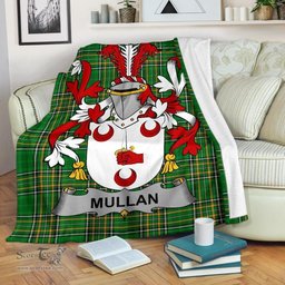 Scottish Mullan Coat of Arms Family Crest Ireland Blanket Irish National Tartan Irish County Blanket