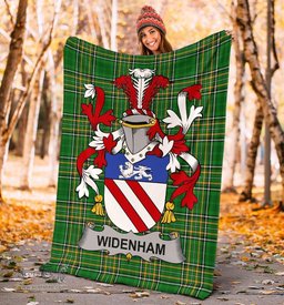 Scottish Widenham Coat of Arms Family Crest Ireland Blanket Irish National Tartan Irish County Blanket