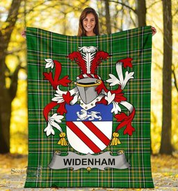 Scottish Widenham Coat of Arms Family Crest Ireland Blanket Irish National Tartan Irish County Blanket