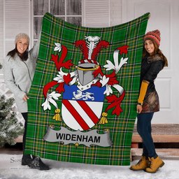Scottish Widenham Coat of Arms Family Crest Ireland Blanket Irish National Tartan Irish County Blanket