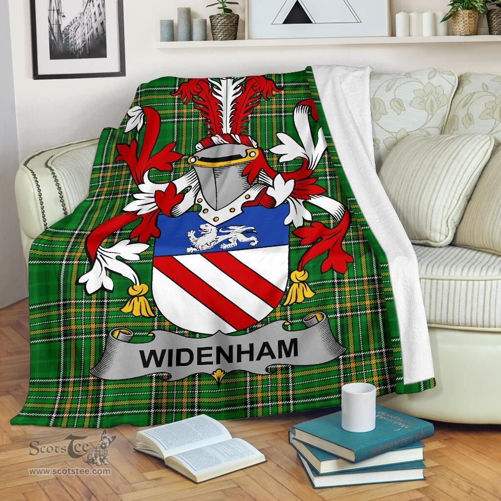 Scottish Widenham Coat of Arms Family Crest Ireland Blanket Irish National Tartan Irish County Blanket