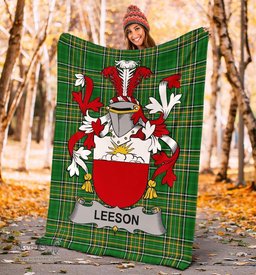Scottish Leeson Coat of Arms Family Crest Ireland Blanket Irish National Tartan Irish County Blanket