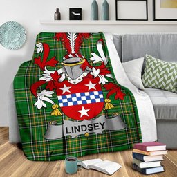 Scottish Lindsey Coat of Arms Family Crest Ireland Blanket Irish National Tartan Irish County Blanket