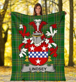 Scottish Lindsey Coat of Arms Family Crest Ireland Blanket Irish National Tartan Irish County Blanket