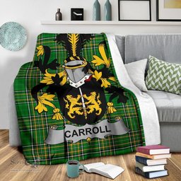 Scottish Carroll or O'Carroll Coat of Arms Family Crest Ireland Blanket Irish National Tartan Irish County Blanket