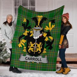 Scottish Carroll or O'Carroll Coat of Arms Family Crest Ireland Blanket Irish National Tartan Irish County Blanket
