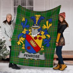 Scottish Penrose Coat of Arms Family Crest Ireland Blanket Irish National Tartan Irish County Blanket