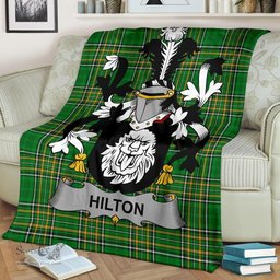 Scottish Hilton Coat of Arms Family Crest Ireland Blanket Irish National Tartan Irish County Blanket