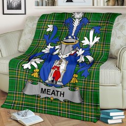 Scottish Meath Coat of Arms Family Crest Ireland Blanket Irish National Tartan Irish County Blanket